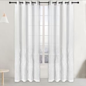 Safdie & Co. White Sheer Curtains 84” Long 54” Wide Grommet Top 4 Panels